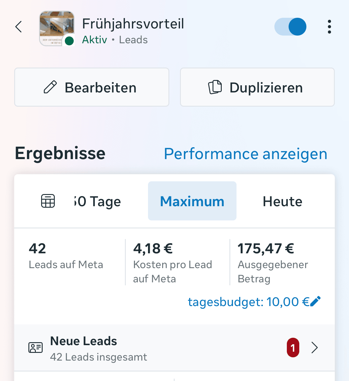 Werbekampagne Stats