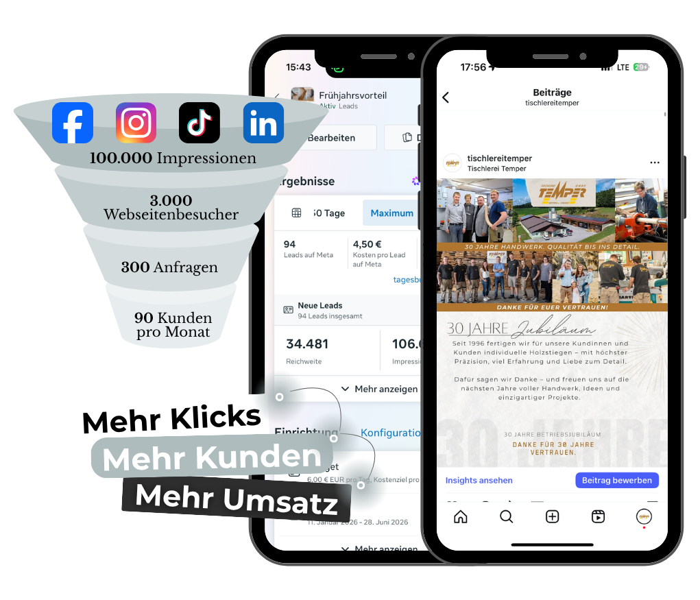 Instagram-Profil, Referenzen, Kundenprojekte, Social Proof